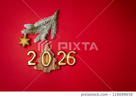 Christmas and Happy New background 128099656