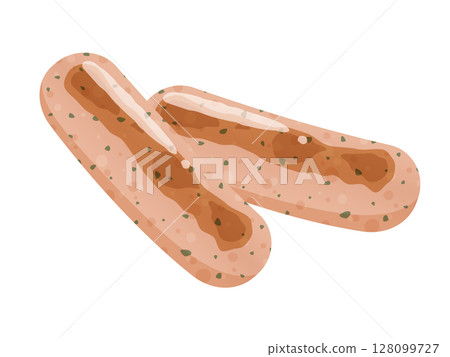 Cute herb frankfurter illustration_with browning 128099727