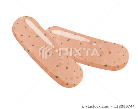 可愛的香草法蘭克福香腸插畫_無褐變 128099744
