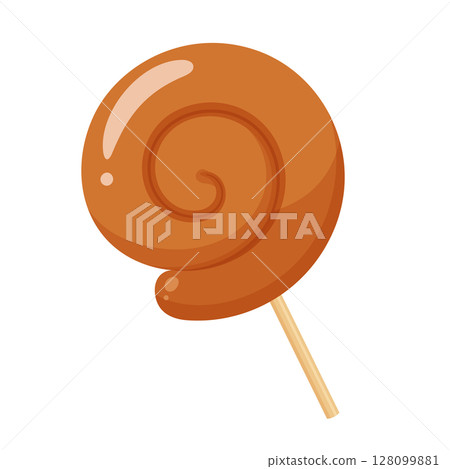 Illustration of a cute swirled sausage Illustration of a cute swirled sausage 128099881