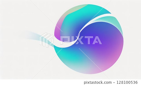 Colorful Abstract Swirl Gradient Sphere on White Background 128100536