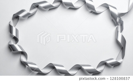 Silver ribbon frame Silver ribbon frame 128100837