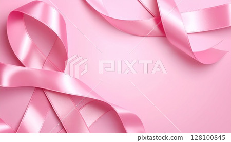 粉紅絲帶框 128100845