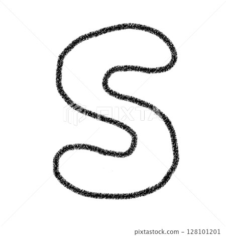 字母S 手寫字母 可愛素材黑色插畫素材圖示蠟筆風格 128101201