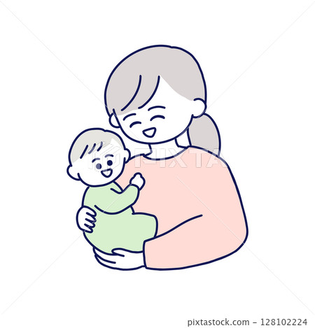 A woman holding a baby A woman holding a baby 128102224