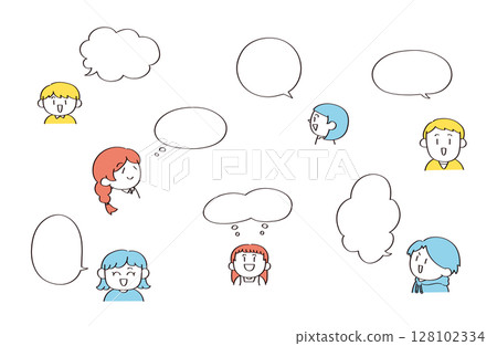 人物和語音氣泡的插圖集 128102334