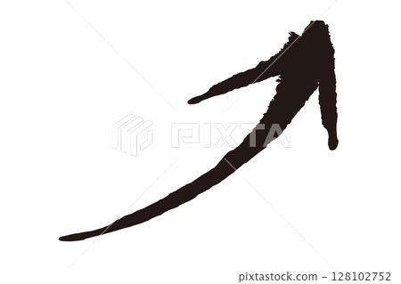 用畫筆繪製的向上移動的箭頭的插圖 用畫筆繪製的向上移動的箭頭的插圖 128102752