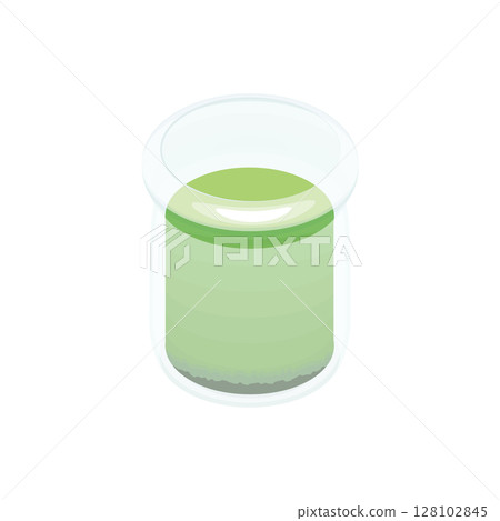 Illustration material: Matcha pudding in a bottle Illustration material: Matcha pudding in a bottle 128102845