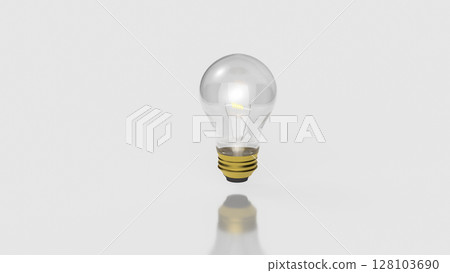 The Light bulb on white background for Idea or Business concept 3d Rendering. 128103690