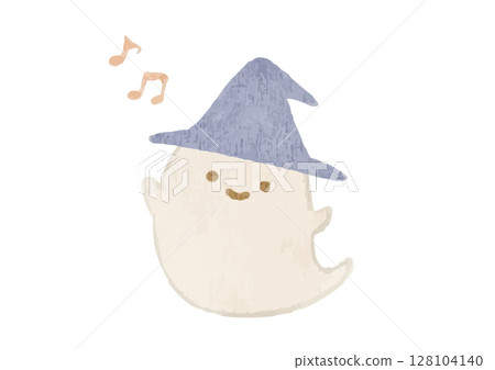 Illustration of a happy Halloween ghost 128104140