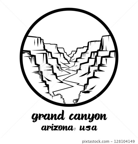 Circle Icon Grand Canyon. Vector illustration Circle Icon Grand Canyon. Vector illustration 128104149