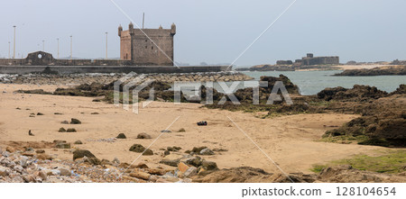 Morocco, Essaouira, cityscape with citadel and fish market Morocco, Essaouira, cityscape with citadel and fish market 128104654