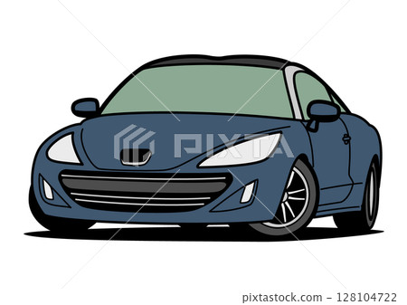 法國轎跑車藍色車圖 128104722