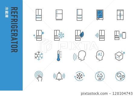 冰箱簡單的線條圖標 128104743
