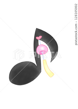 Musical notes with wind chimes 128105002