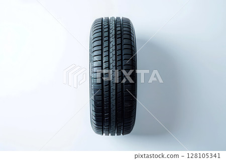 close up tire car in Tire isolated background, Group of new tires for sale in a tire shop. Generative Ai 128105341