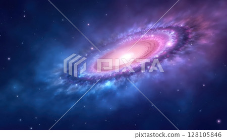 Abstract galaxy background with rotating stars and cosmic dust 128105846