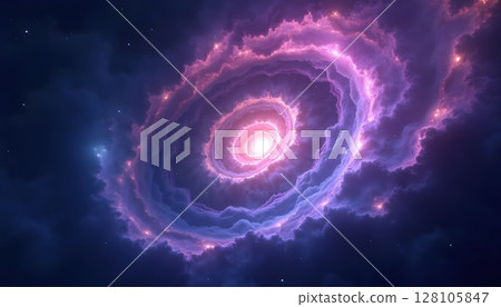 Star field with nebula texture and glowing particles 128105847
