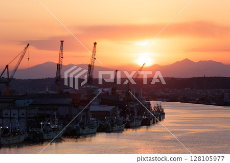Hachinohe Fish Market Second Market and dusk as seen from the Gret Tower Minato (Hachinohe City, Aomori Prefecture) Hachinohe Fish Market Second Market and dusk as seen from the Gret Tower Minato (Hachinohe City, Aomori Prefecture) 128105977
