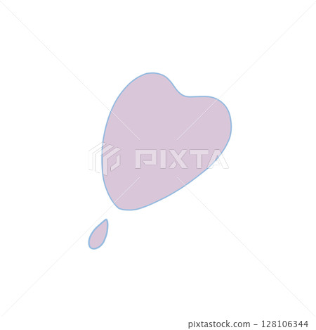 Hand-drawn exclamation mark - heart-shaped (soft lavender x soft blue) 128106344