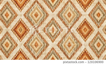 Rustic Ikat Diamond Seamless Pattern Southwest Boho Fabric Design Background Rustic Ikat Diamond Seamless Pattern Southwest Boho Fabric Design Background 128106900