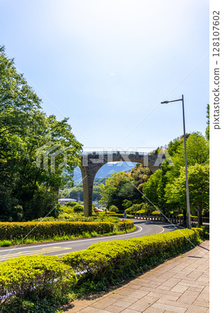 Nanasawa Forest Park: Arch bridge over a park of fresh greenery (Atsugi City, Kanagawa Prefecture) Nanasawa Forest Park: Arch bridge over a park of fresh greenery (Atsugi City, Kanagawa Prefecture) 128107602