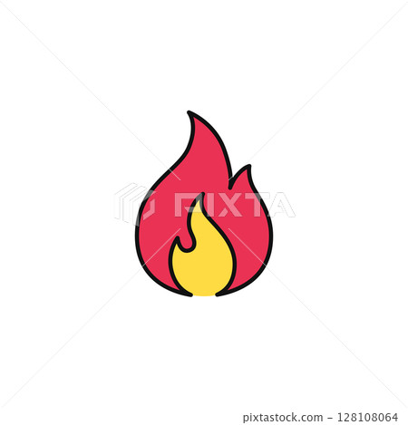 Burning fire simple vector icon illustration material 128108064