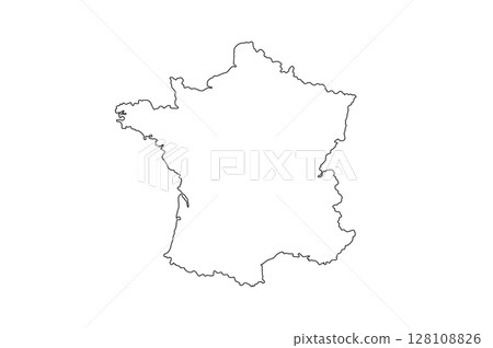 Simple hand-drawn blank map of France 128108826