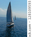 Regatta in the sea near the city of Piraeus, Greece. 128109593