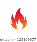 Stylized Fire Flame Icon 128109677