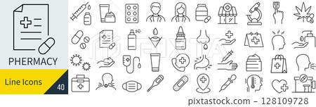 Pharmacy icon set Pharmacy icon set 128109728