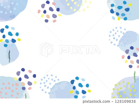 用水彩畫的煙火日本夏天美麗的框架材料 128109838