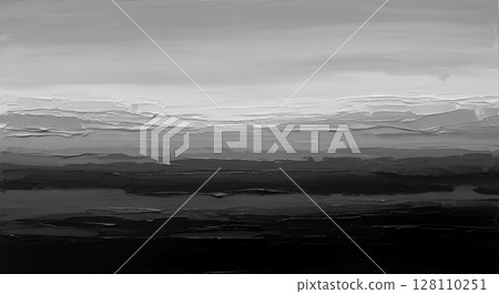 荒野地層單色抽象風景畫 128110251
