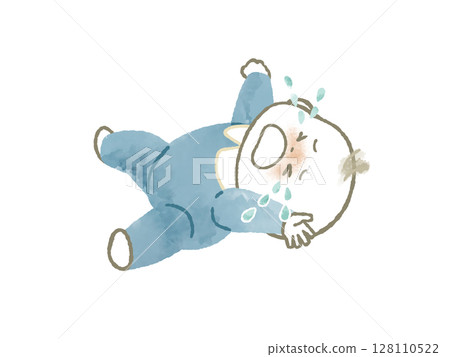 哭泣的嬰兒-水彩畫 哭泣的嬰兒-水彩畫 128110522
