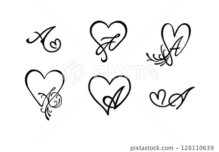 心形和 A 字形設計 心形和 A 字形設計 128110639