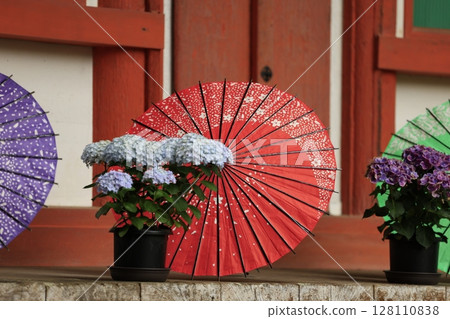 繡球花和寺廟 繡球花和寺廟 128110838