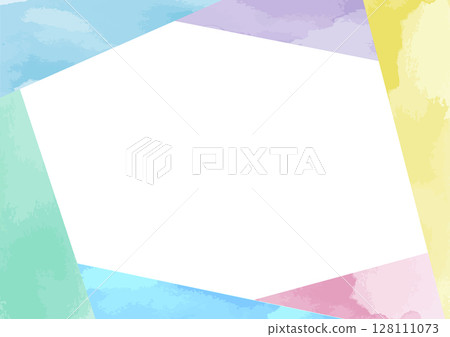 Simple watercolor frame material 128111073