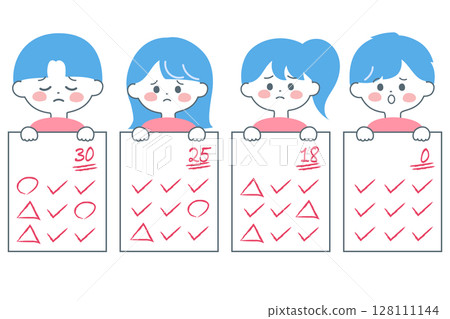 孩子們因低考試成績而感到失望的插圖 128111144