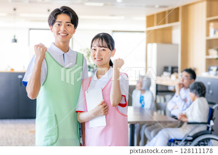 Caregivers for young men and women working in nursing homes Caregivers for young men and women working in nursing homes 128111178