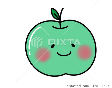一個汁水豐富的青蘋果 一個汁水豐富的青蘋果 128111393