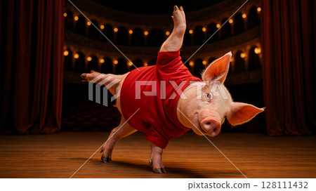 A dancing pig!? The moment I wanted to "pig" and run off the stage A dancing pig!? The moment I wanted to "pig" and run off the stage 128111432