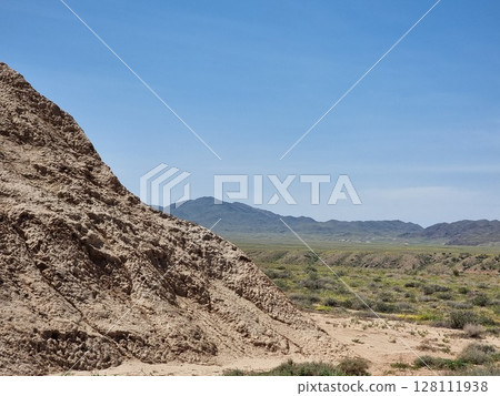 Beautiful Landscape Of Desert And Mountains Beautiful Landscape Of Desert And Mountains 128111938