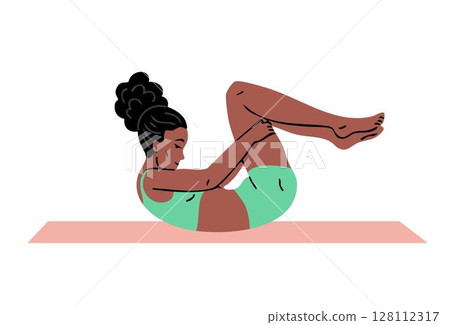 Young woman doing gymnastics 128112317