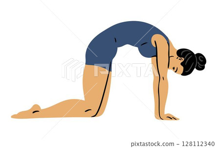 Young woman doing gymnastics Young woman doing gymnastics 128112340