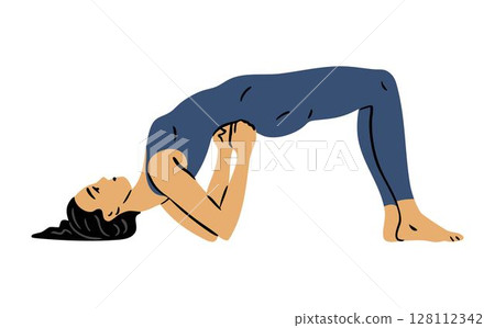 Young woman doing gymnastics 128112342