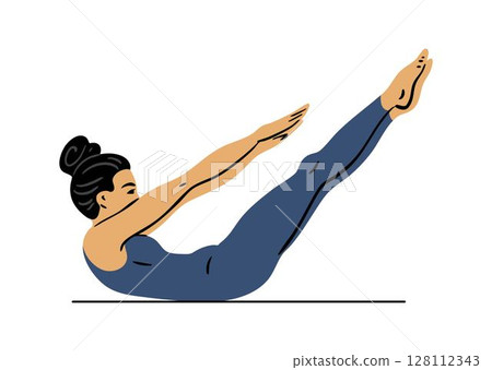 Young woman doing gymnastics 128112343