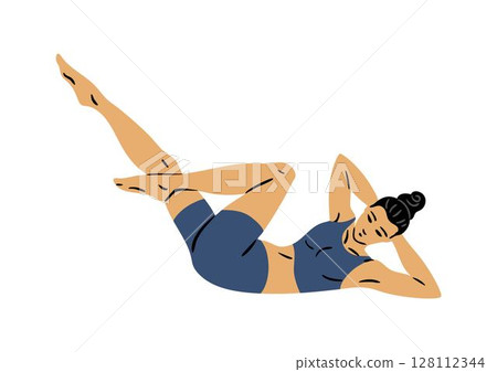 Young woman doing gymnastics 128112344