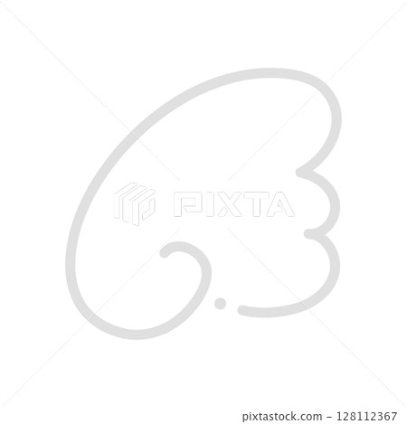 灰色天使的翅膀和翅膀線描插畫素材-簡約又流行的夢幻翅膀裝飾 128112367