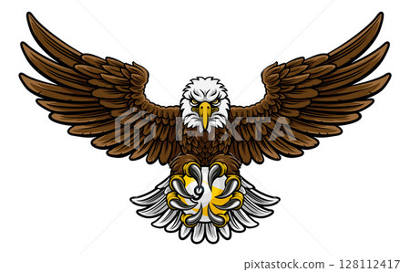 Eagle and 9 Ball Nine Ball Pool Cartoon Mascot Eagle and 9 Ball Nine Ball Pool Cartoon Mascot 128112417