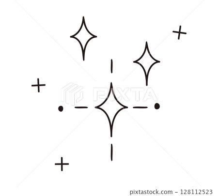 Sparkling illustration material / Gorgeous and shiny backgrounds and line illustrations for decoration 128112523